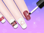 Corredor de lixamento de unhas mulher